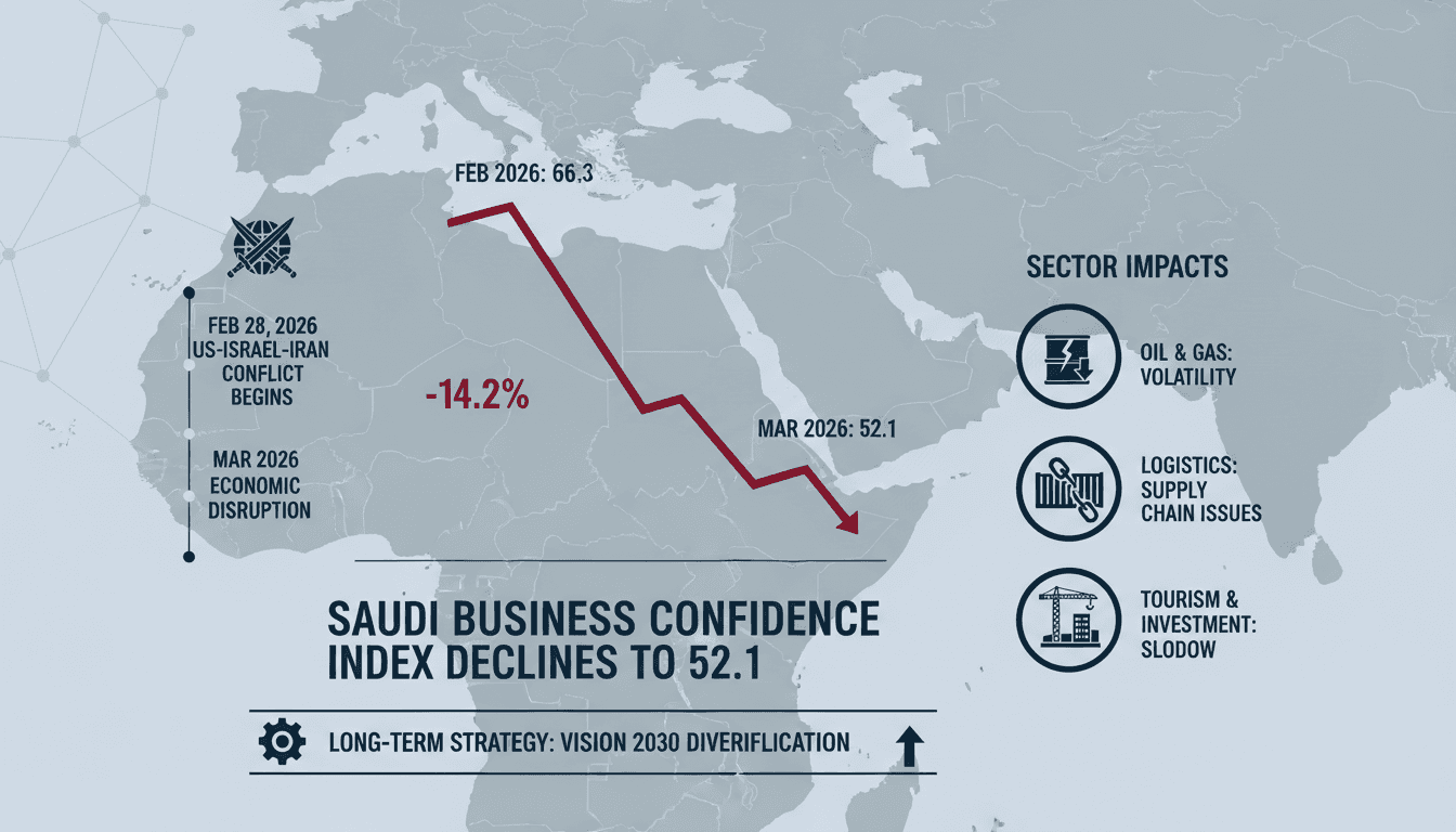Saudi Business Confidence Index Declines to 52.1 Amid US-Israel-Iran Conflict