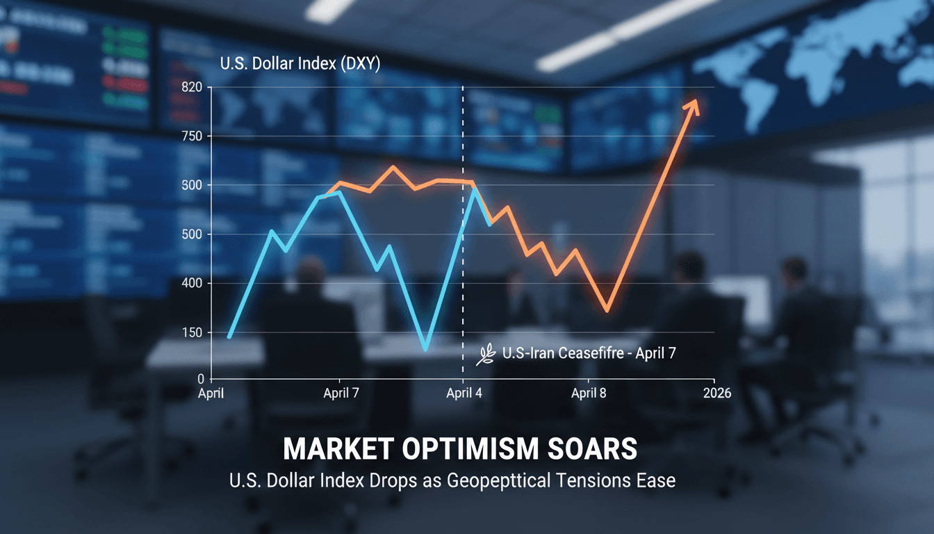 U.S. Dollar Index Drops 1.3% as U.S.-Iran Ceasefire Sparks Market Optimism