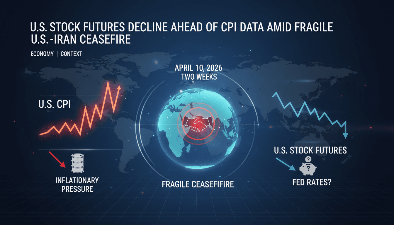 U.S. Stock Futures Decline Ahead of CPI Data Amid Fragile U.S.-Iran Ceasefire