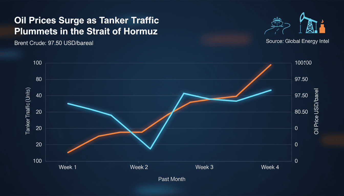 Oil Prices Surge as Tanker Traffic Plummets in Strait of Hormuz
