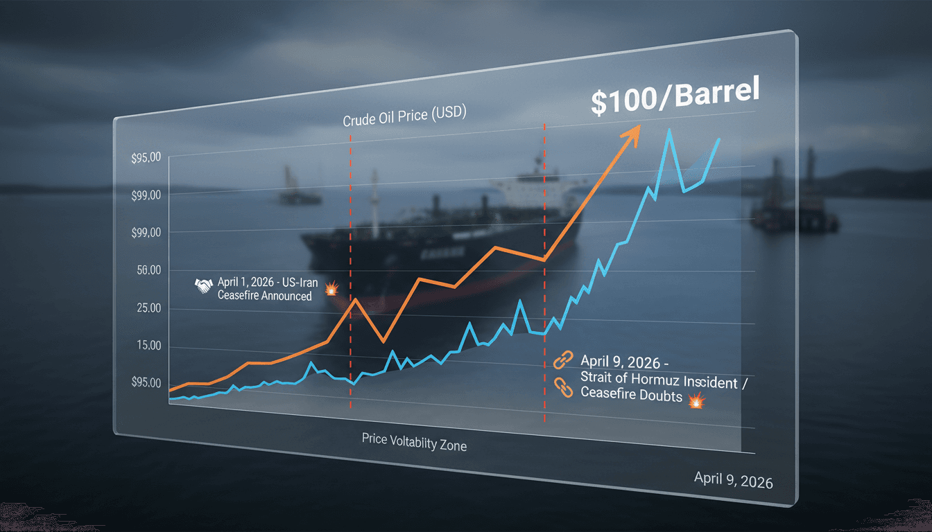 Crude Oil Prices Rise 5% to Near $100 Amid US-Iran Ceasefire Doubts