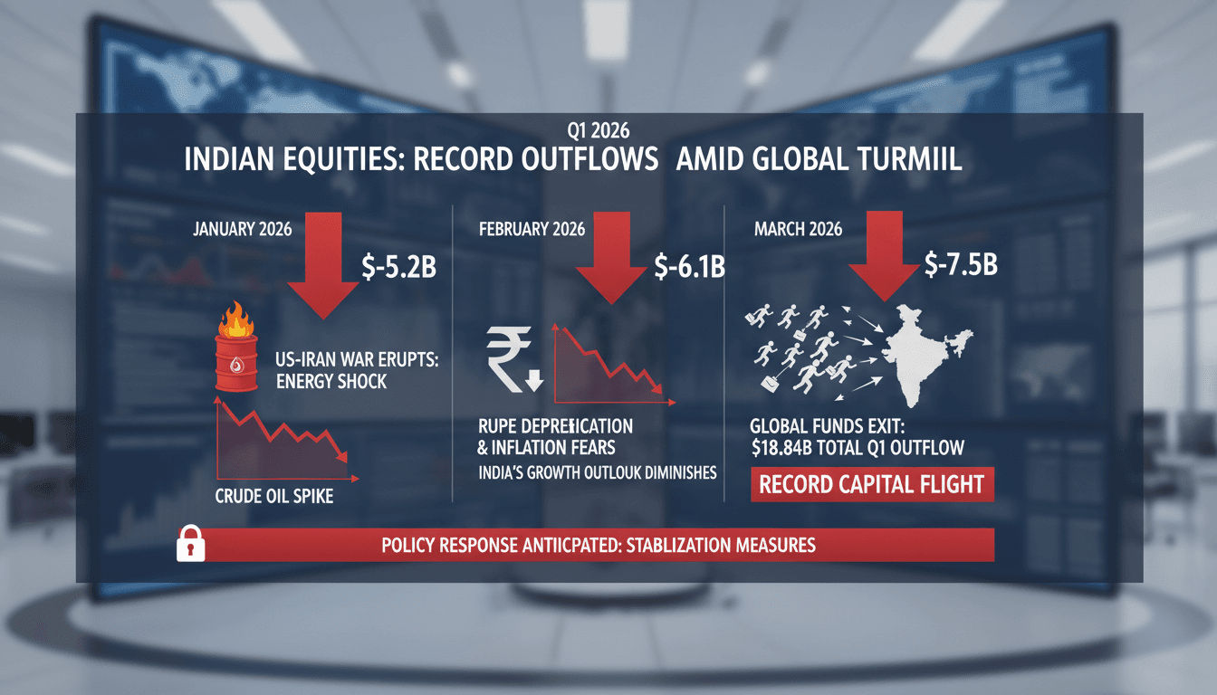 Record $18.84 Billion Outflow from Indian Equities Amid US-Iran War and Economic Concerns