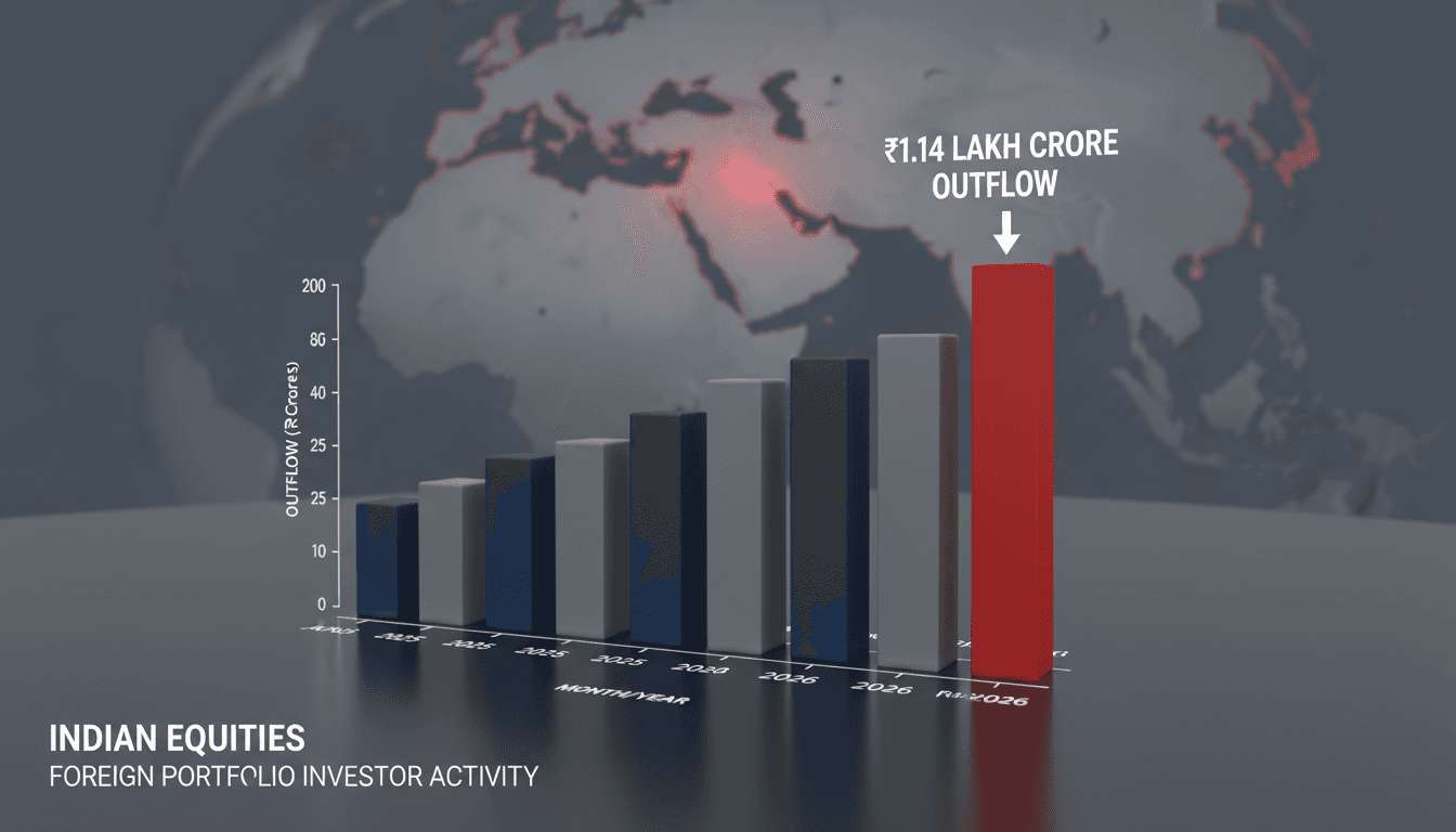 Record ₹1.14 Lakh Crore Outflow by Foreign Portfolio Investors from Indian Equities Amid Middle East Tensions