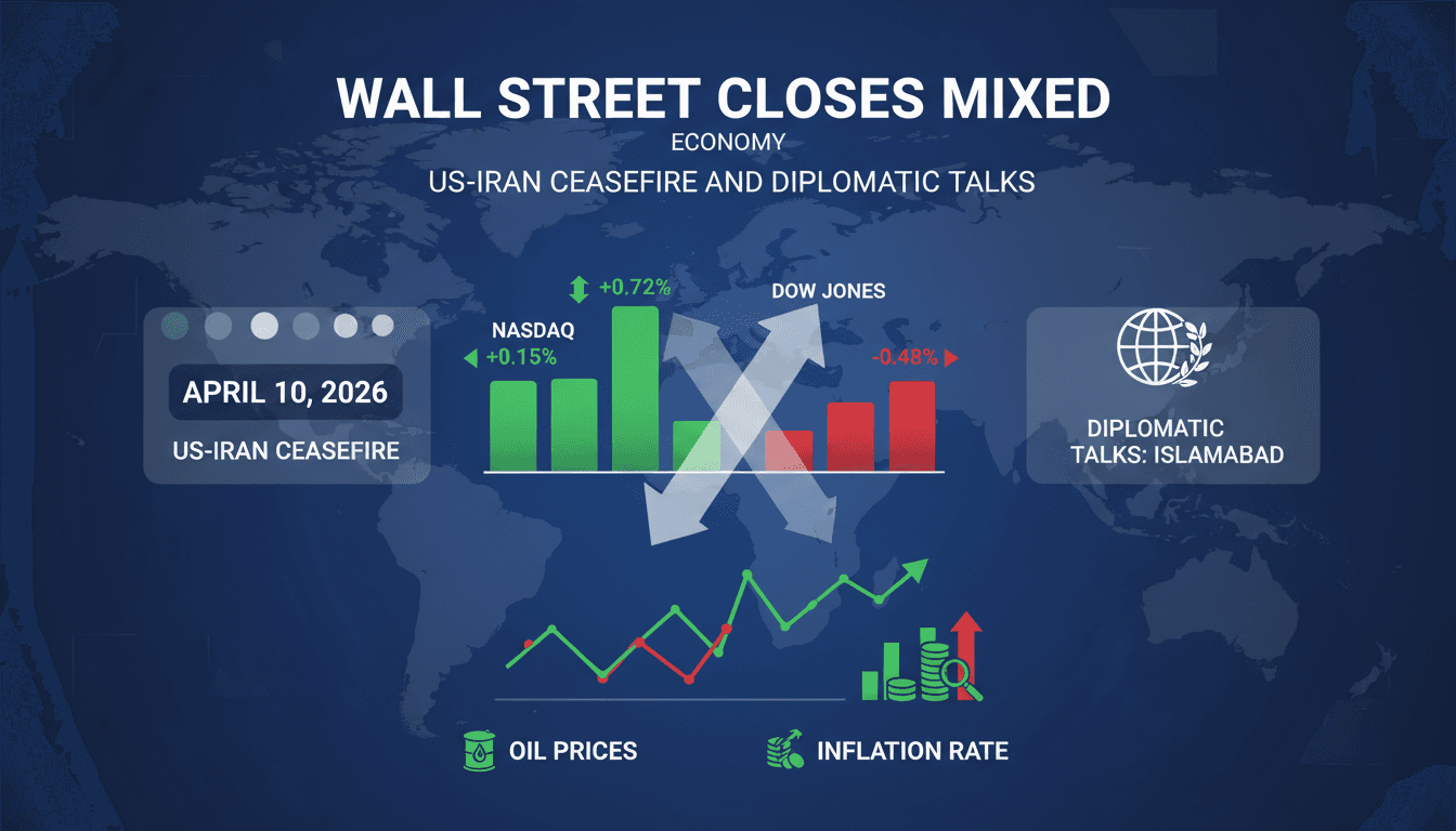 Wall Street Closes Mixed Amid US-Iran Ceasefire and Diplomatic Talks
