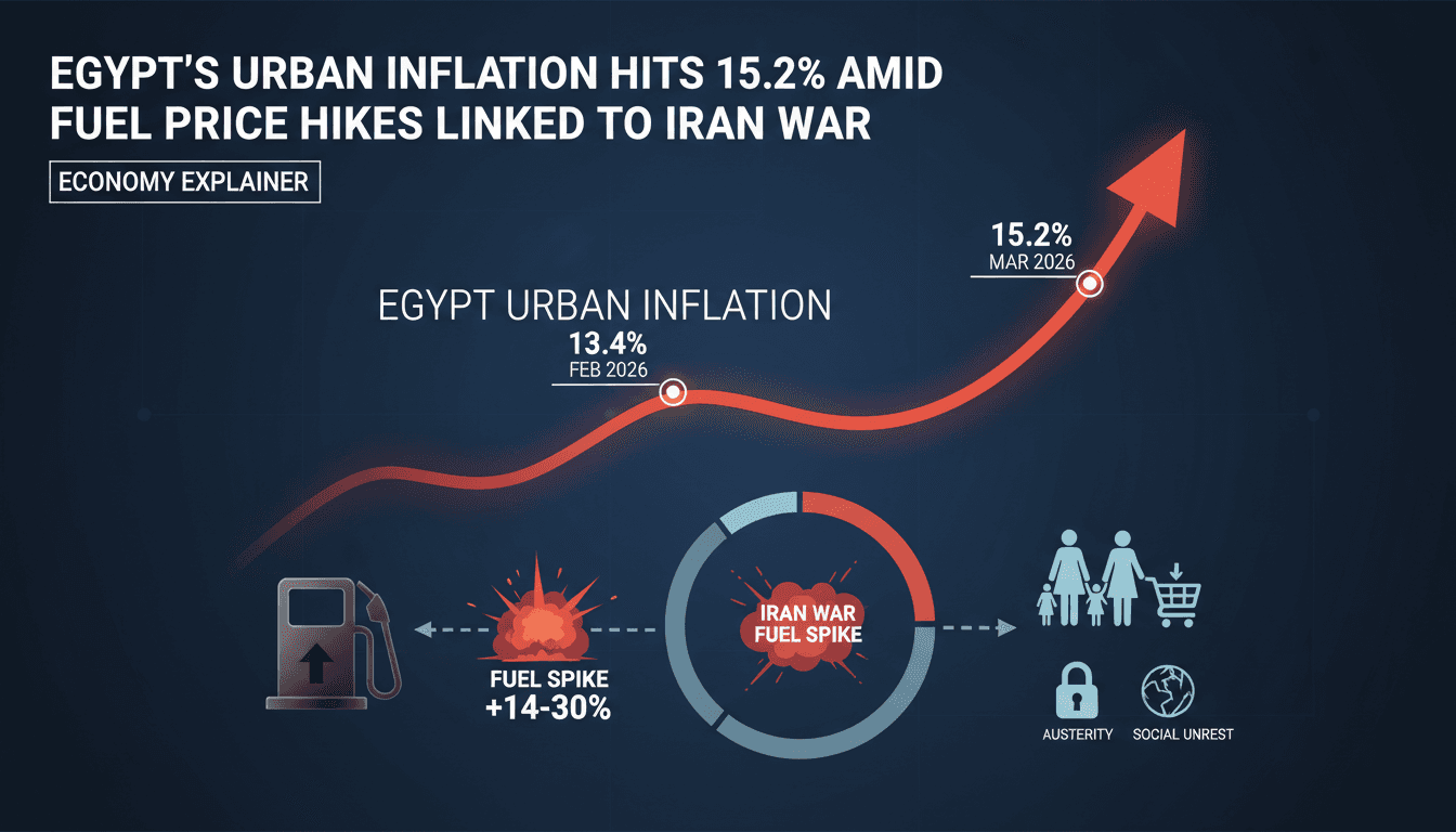 Egypt's Urban Inflation Hits 15.2% Amid Fuel Price Hikes Linked to Iran War