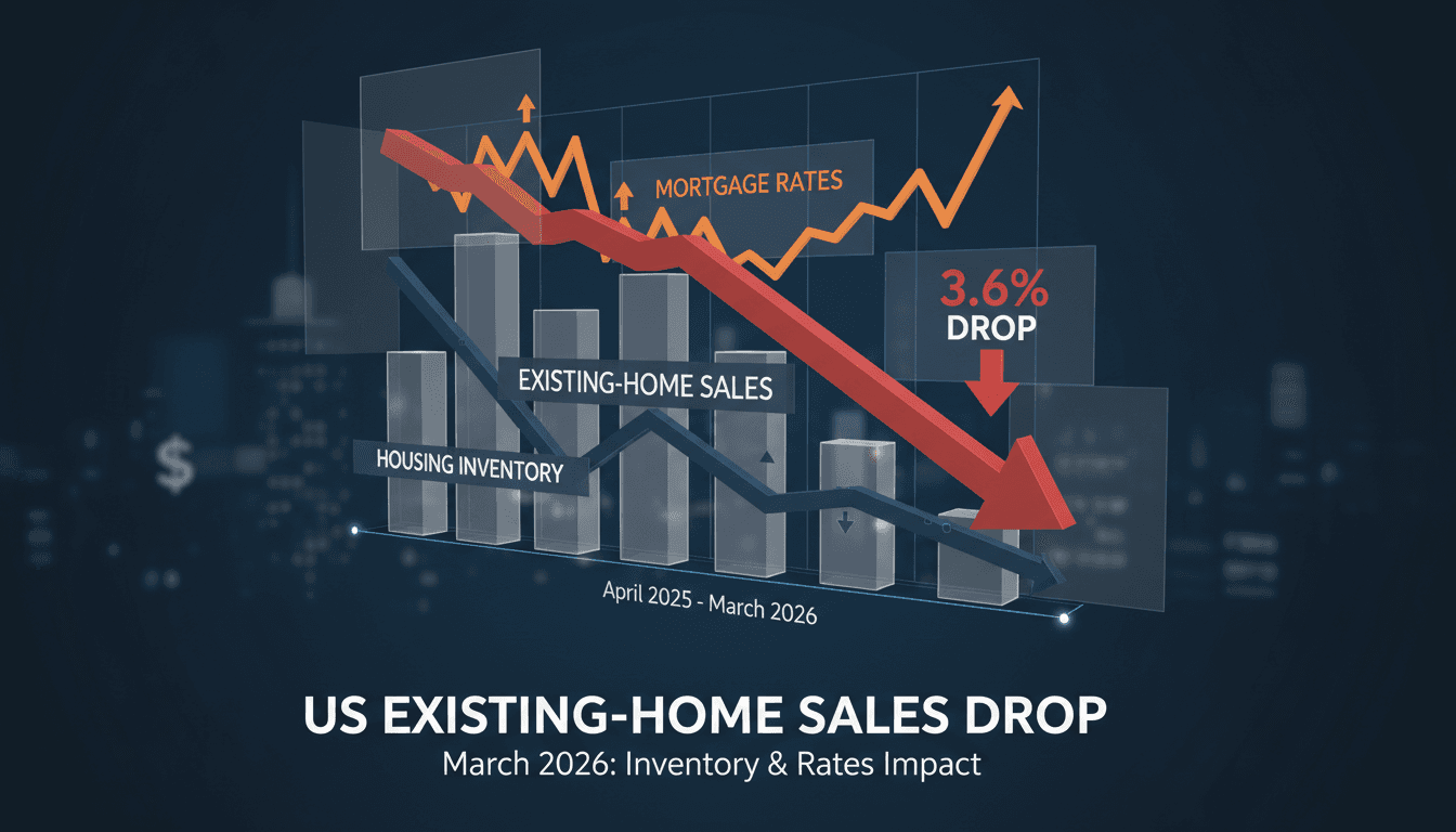 US Existing-Home Sales Drop 3.6% in March 2026