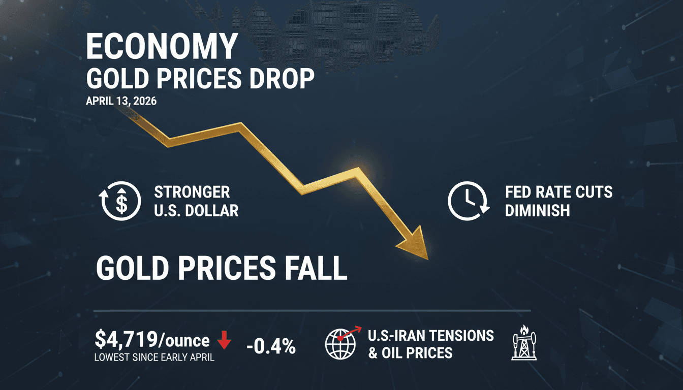 Gold Prices Drop Amid Stronger Dollar and Fed Rate Cut Expectations Diminish