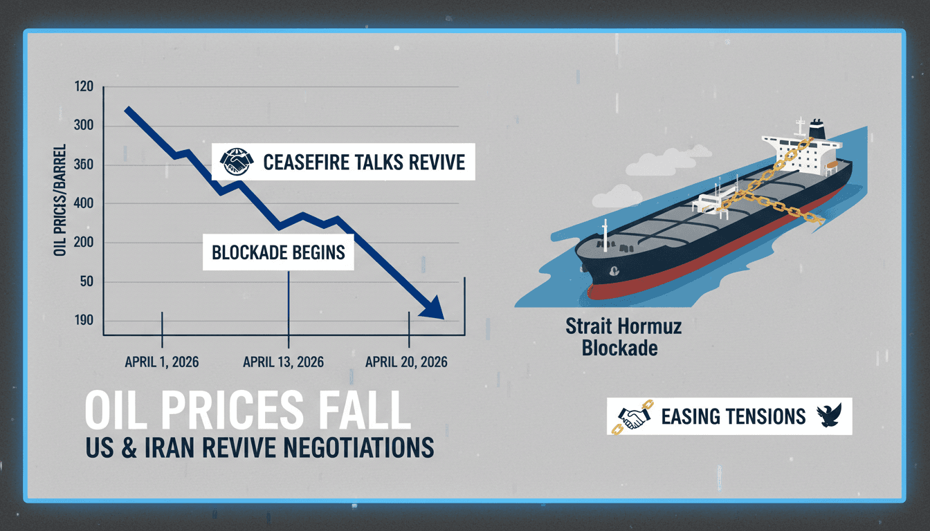 Oil Prices Fall as US and Iran Revive Ceasefire Negotiations Amid Ongoing Blockade