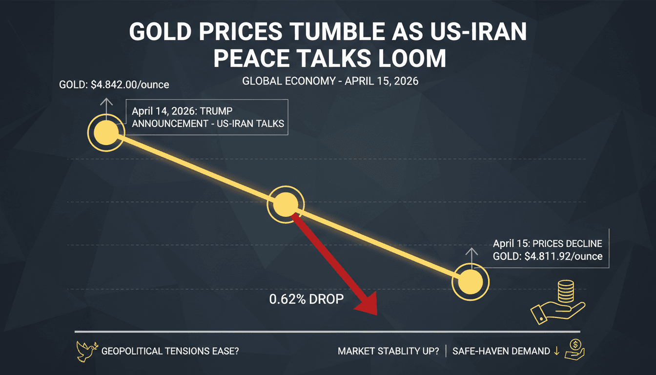 Gold Prices Decline as US-Iran Negotiations Potentially Resume