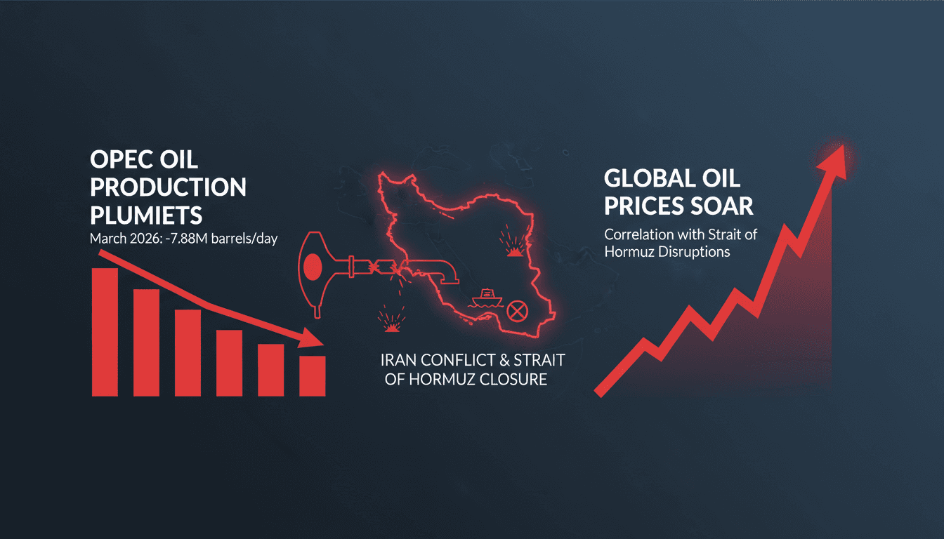 OPEC Oil Production Plummets Due to Iran Conflict and Strait of Hormuz Disruptions