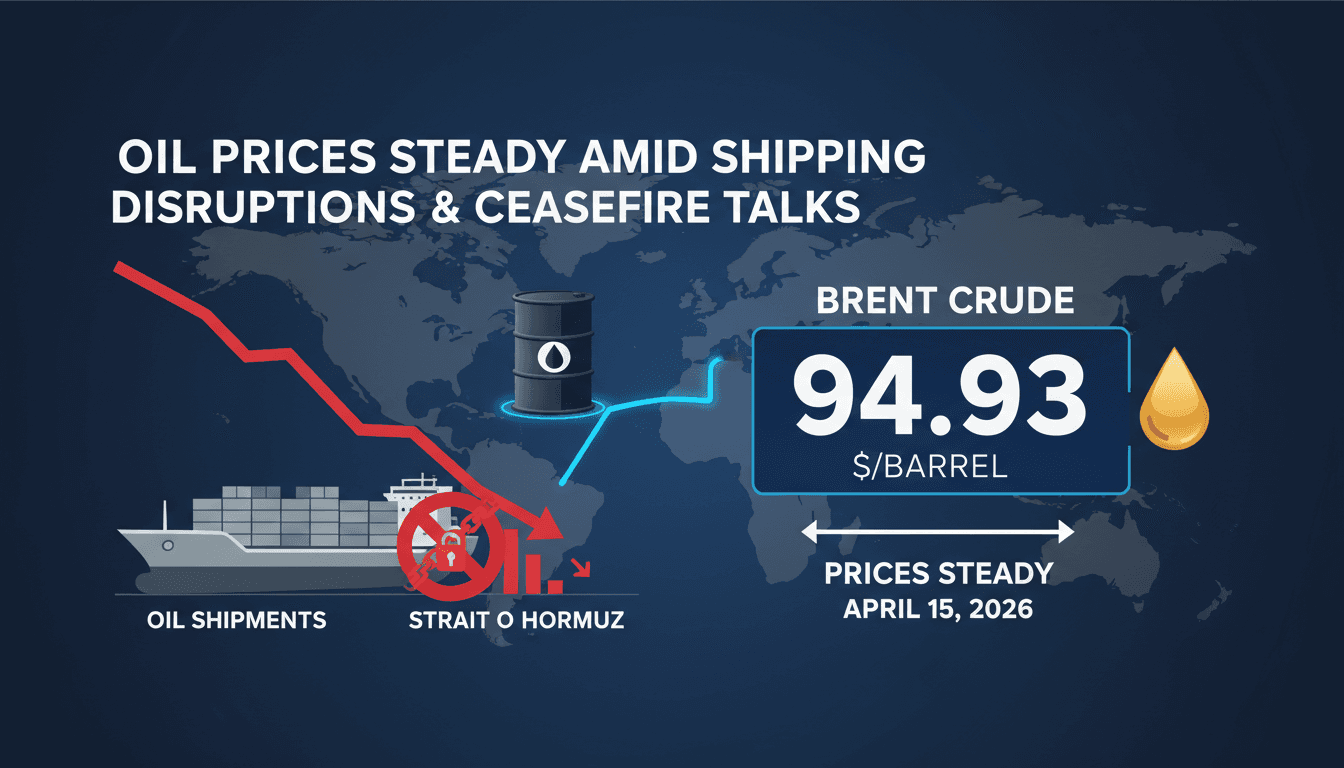 Oil Prices Steady Amid Shipping Disruptions in Strait of Hormuz and US-Iran Ceasefire Talks
