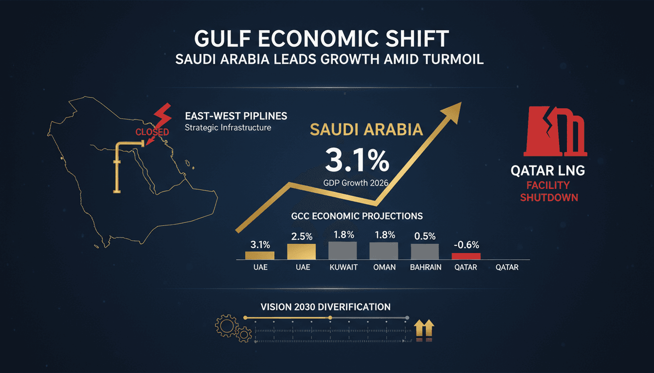 Saudi Arabia Forecasted to Lead Gulf Economic Growth at 3.1% Amid Regional Turmoil