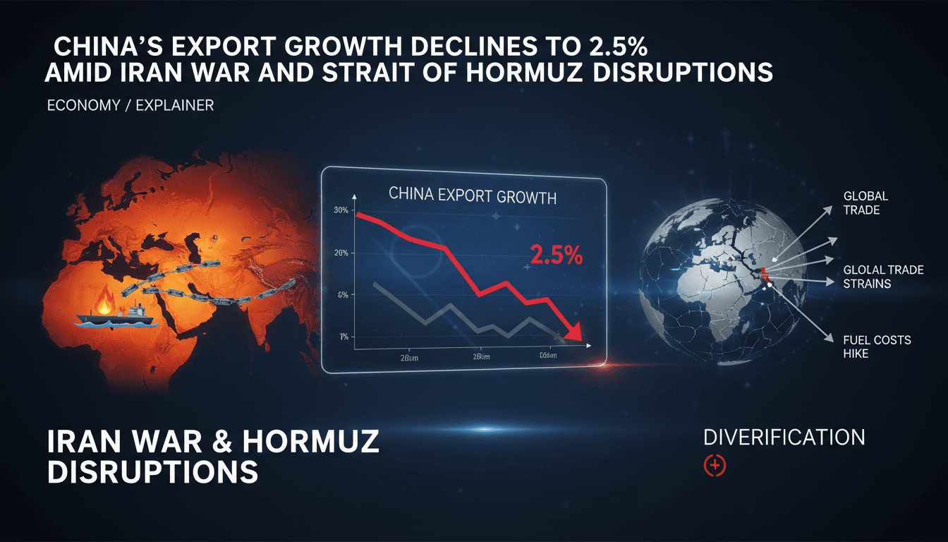 China's Export Growth Declines to 2.5% Amid Iran War and Strait of Hormuz Disruptions