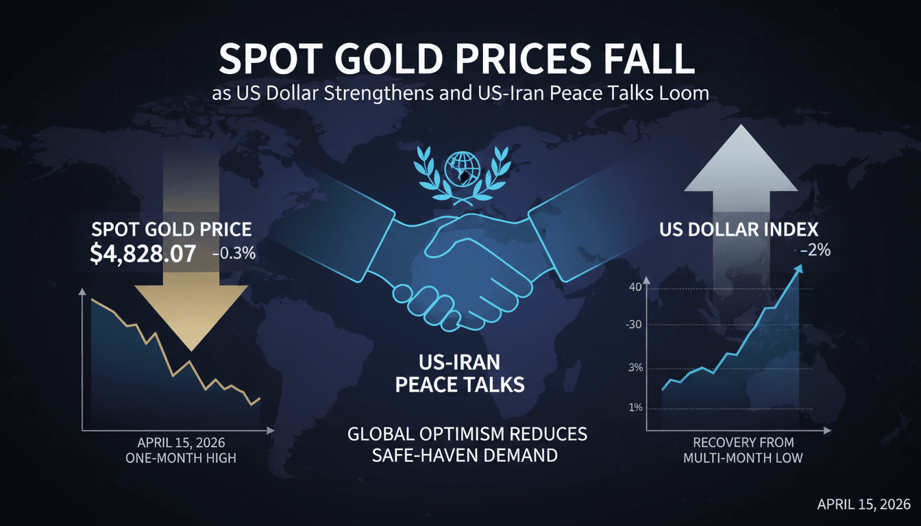 Spot Gold Prices Fall as US Dollar Strengthens and US-Iran Peace Talks Loom