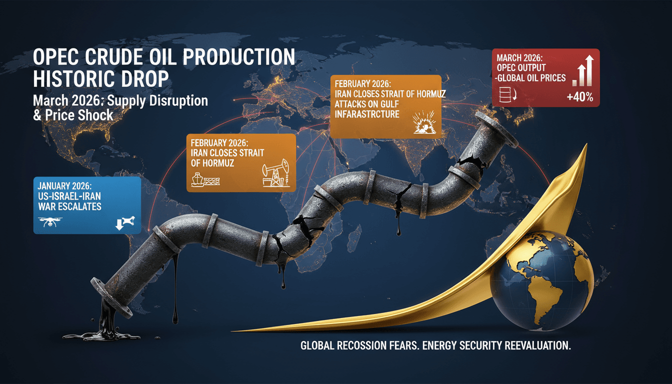 OPEC crude oil production experiences historic drop amid Iran conflict