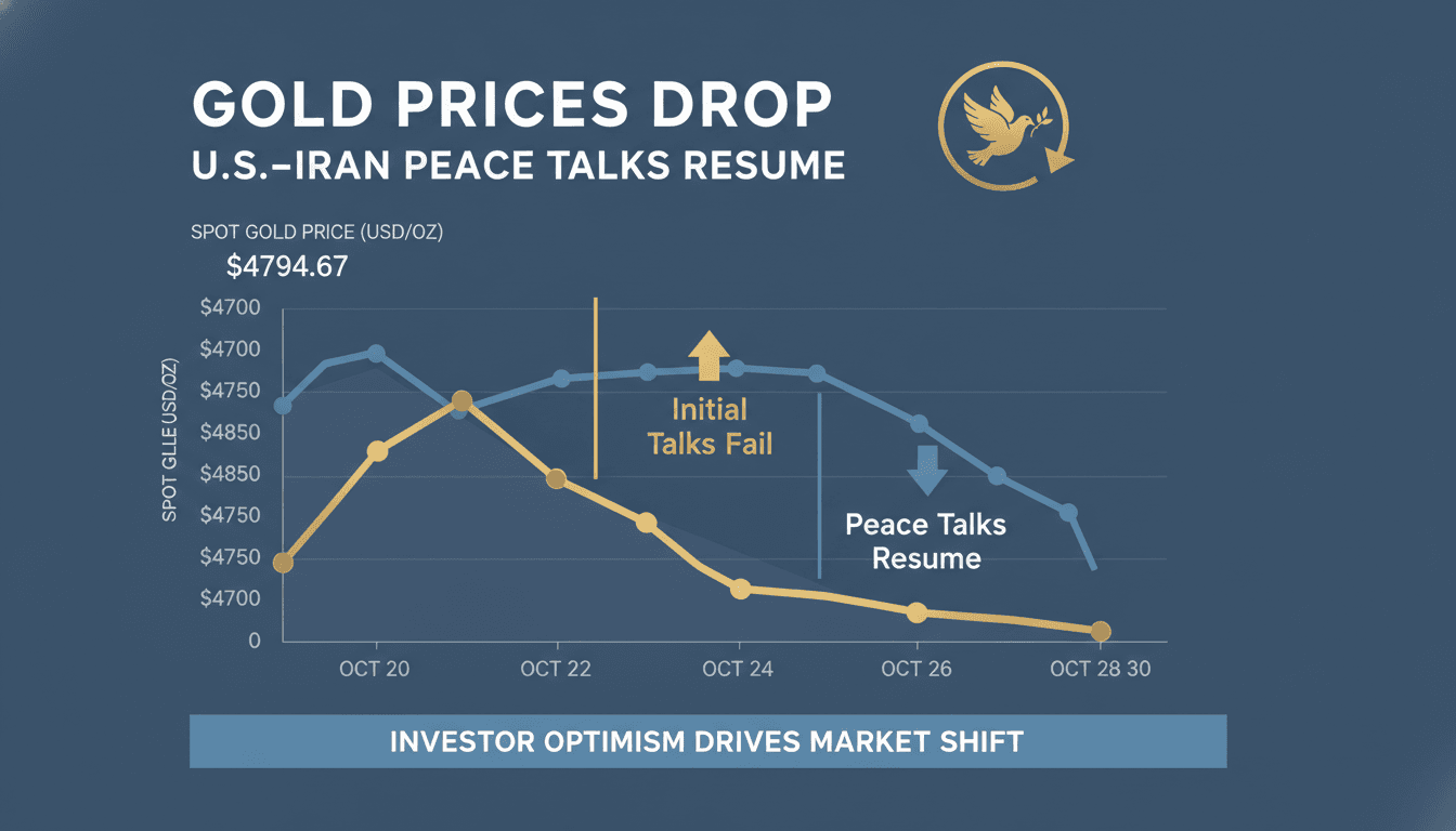 Gold Prices Drop as U.S.-Iran Peace Talks Resume Amid Investor Optimism