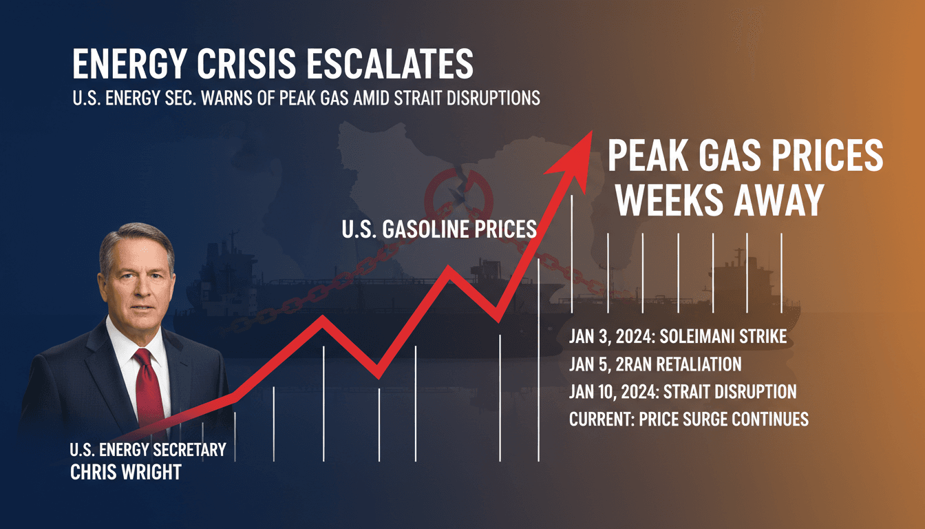 U.S. Energy Secretary Warns of Peak Gas Prices Amid Ongoing Strait of Hormuz Disruptions