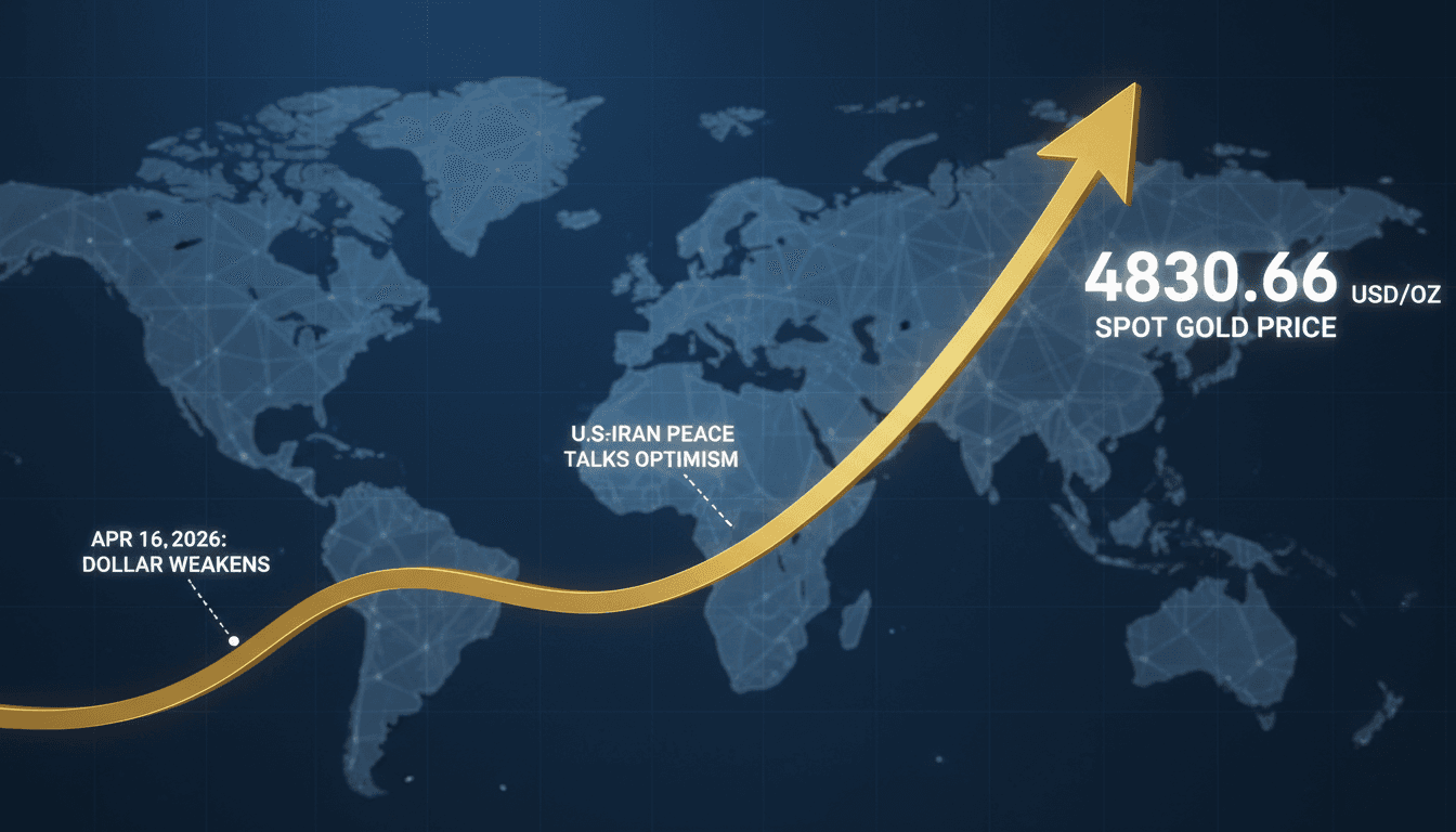Spot Gold Price Reaches 4830.66 USD per Ounce Amid Weak Dollar and U.S.-Iran Peace Talks