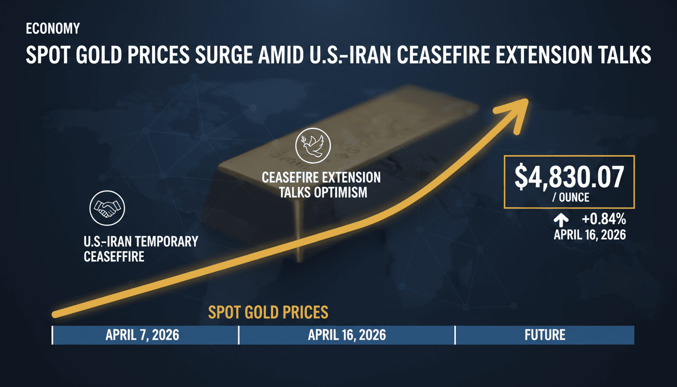 Spot Gold Prices Surge Amid U.S.-Iran Ceasefire Extension Talks