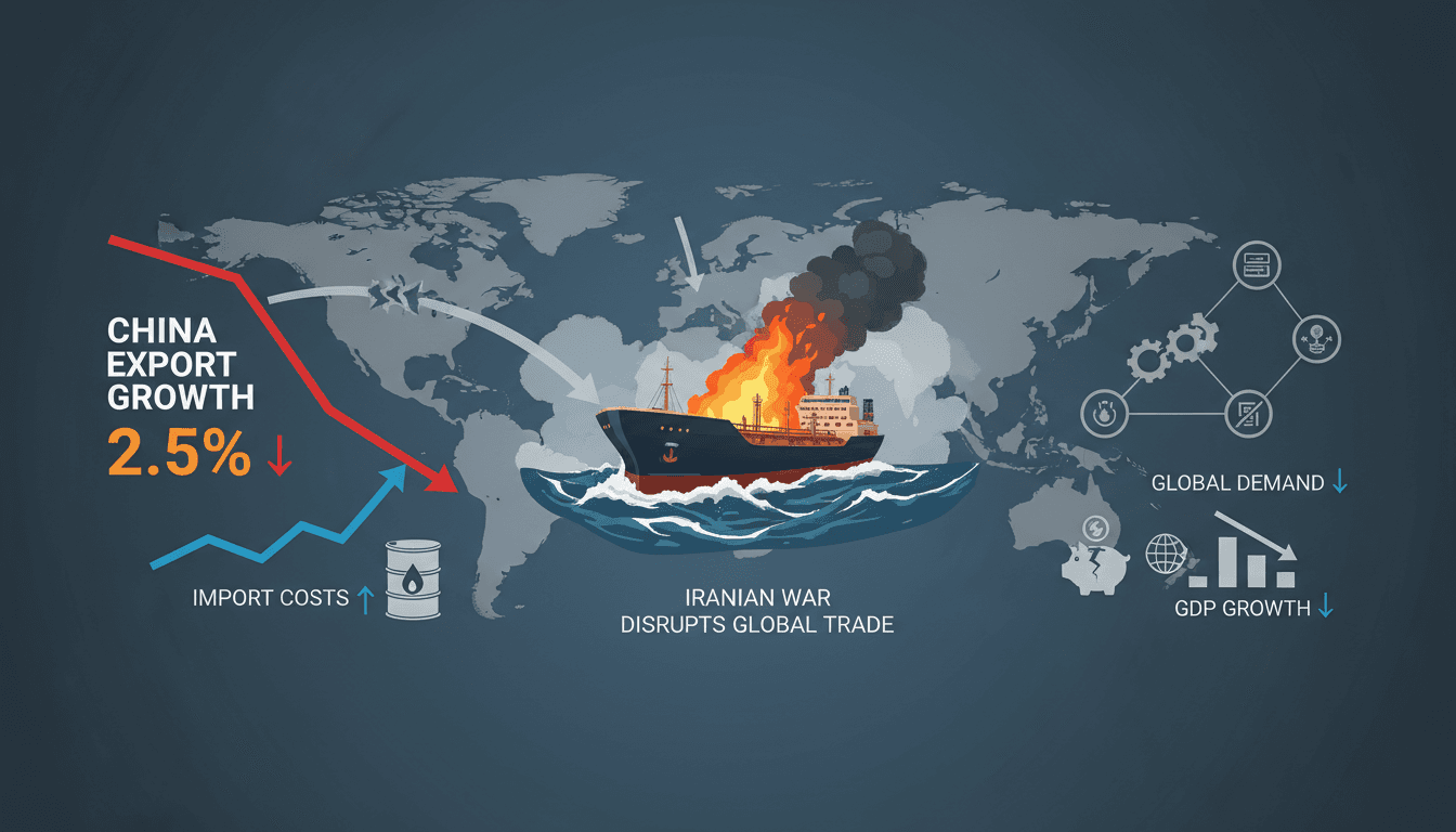 China's Export Growth Declines to 2.5% as Iranian War Disrupts Global Demand