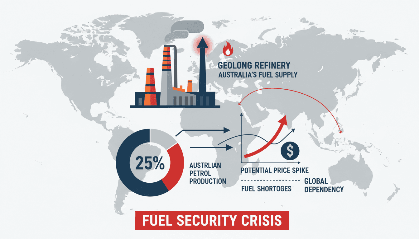 Fire at Viva Energy Geelong Refinery Disrupts Petrol Production Amid Australian Fuel Security Crisis