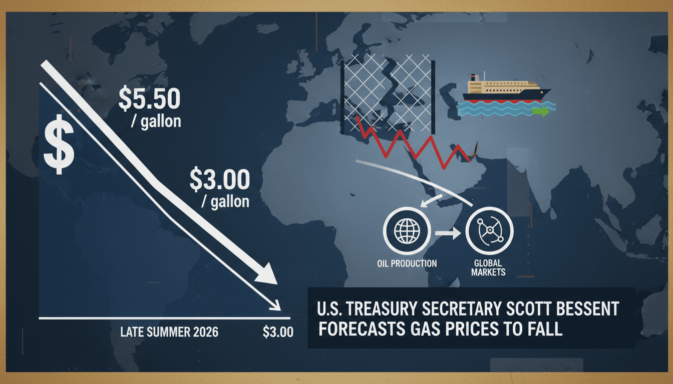 U.S. Treasury Secretary Projects Gasoline Prices to Fall to $3 by Late Summer 2026
