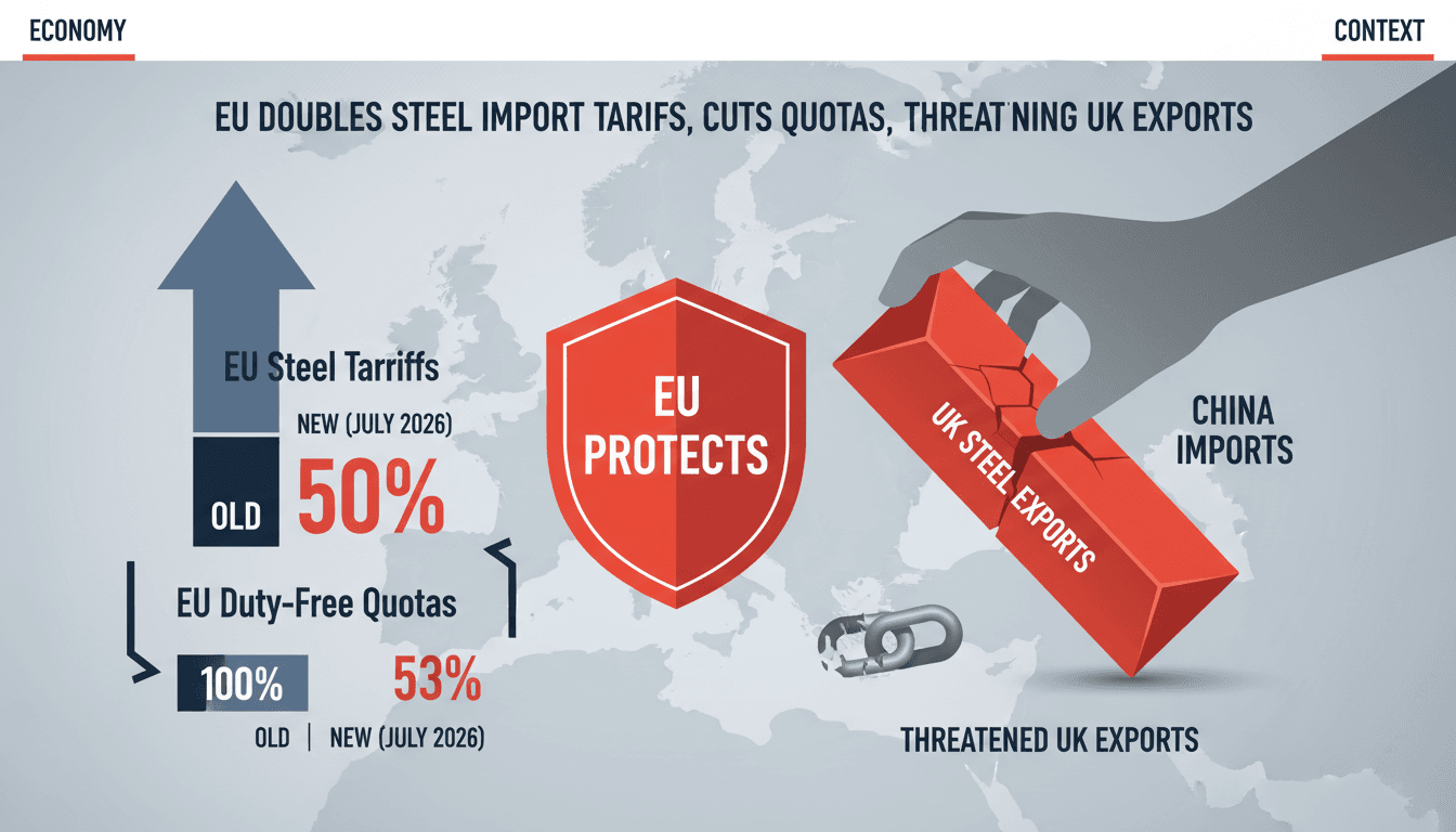 EU Doubles Steel Import Tariffs and Cuts Quotas, Threatening UK Exports