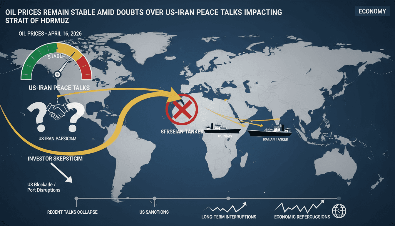 Oil Prices Remain Stable Amid Doubts Over US-Iran Peace Talks Impacting Strait of Hormuz