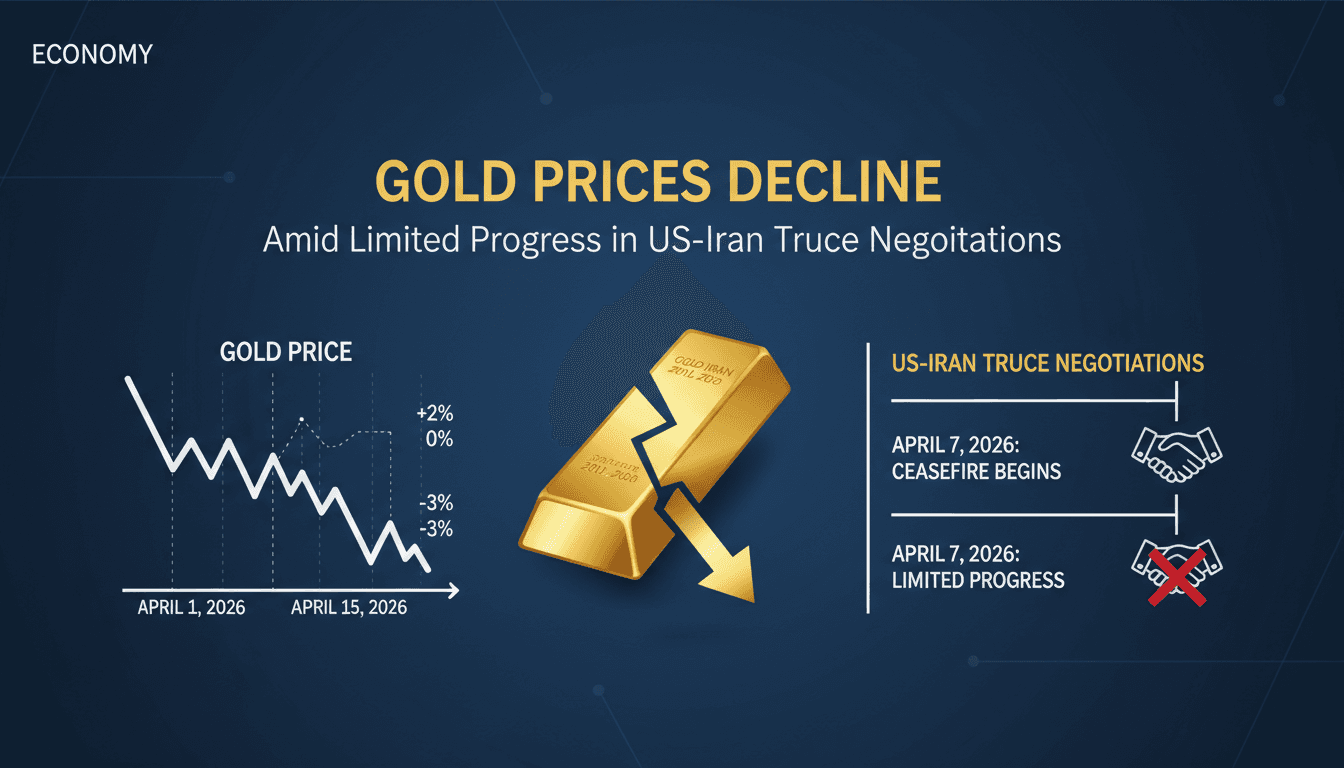 Gold Prices Decline Amid Limited Progress in US-Iran Truce Negotiations