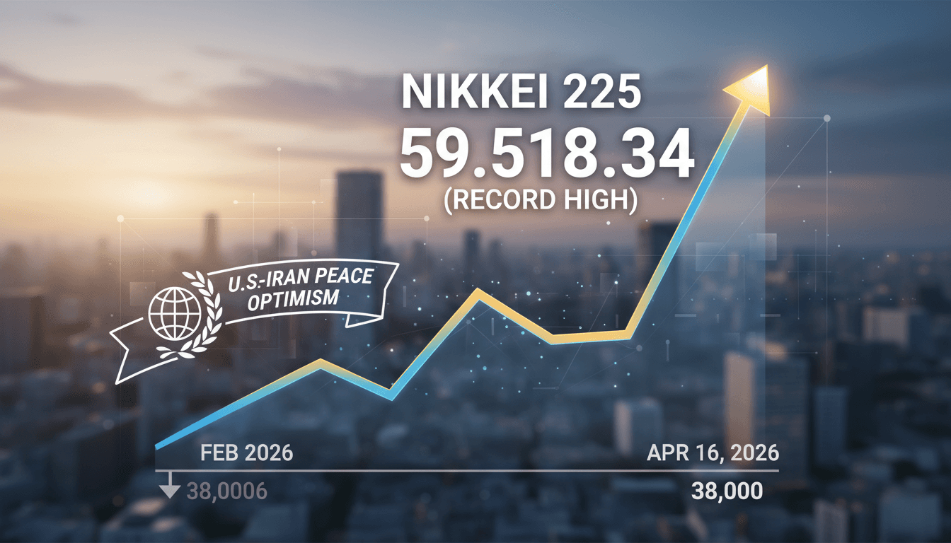 Nikkei 225 Index Reaches Record High of 59,518.34 Amid U.S.-Iran Peace Optimism