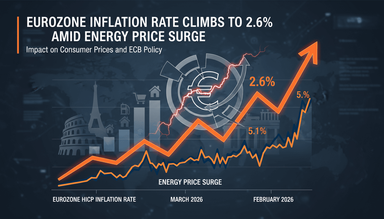 Eurozone Inflation Rate Climbs to 2.6% Amid Energy Price Surge