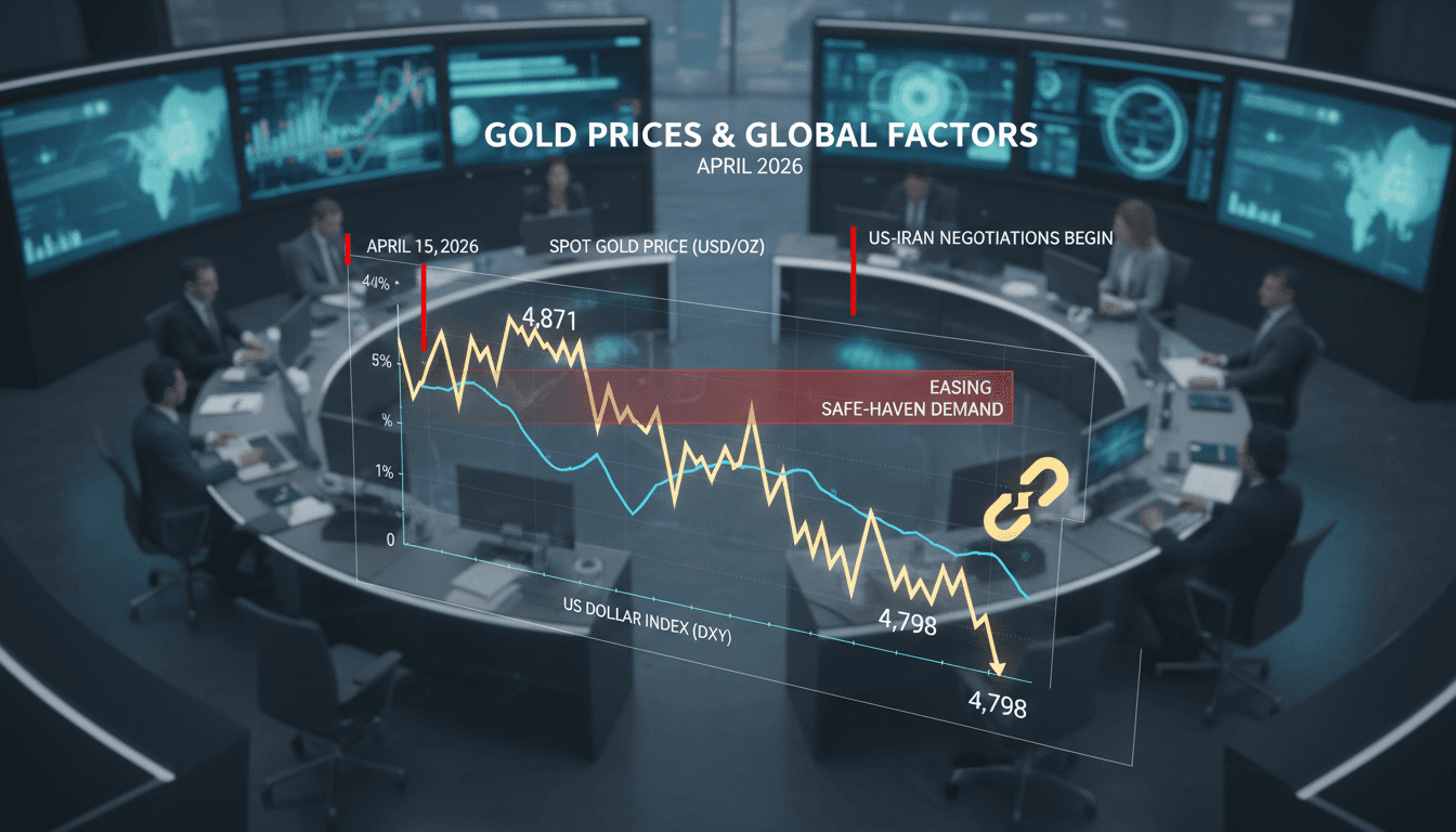 Spot Gold Prices Decline Amid US-Iran Negotiations and Stronger Dollar