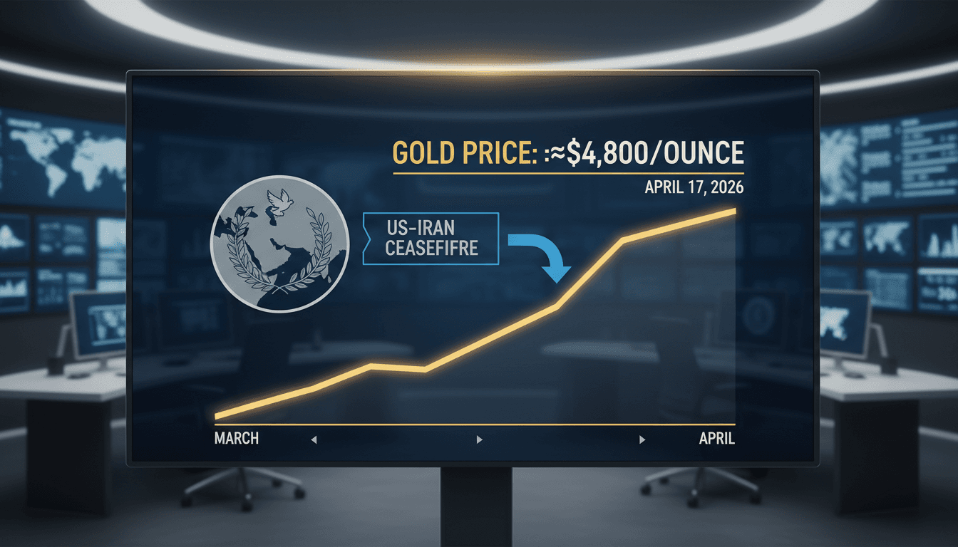 Gold Prices Stabilize Near $4,800 per Ounce Amid US-Iran Ceasefire Prospects