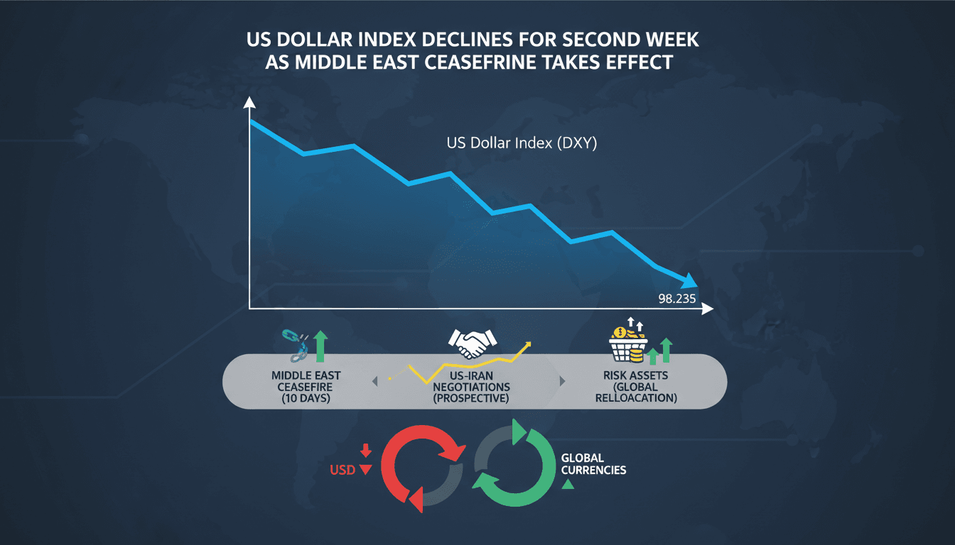 US Dollar Index Declines for Second Week as Middle East Ceasefire Takes Effect
