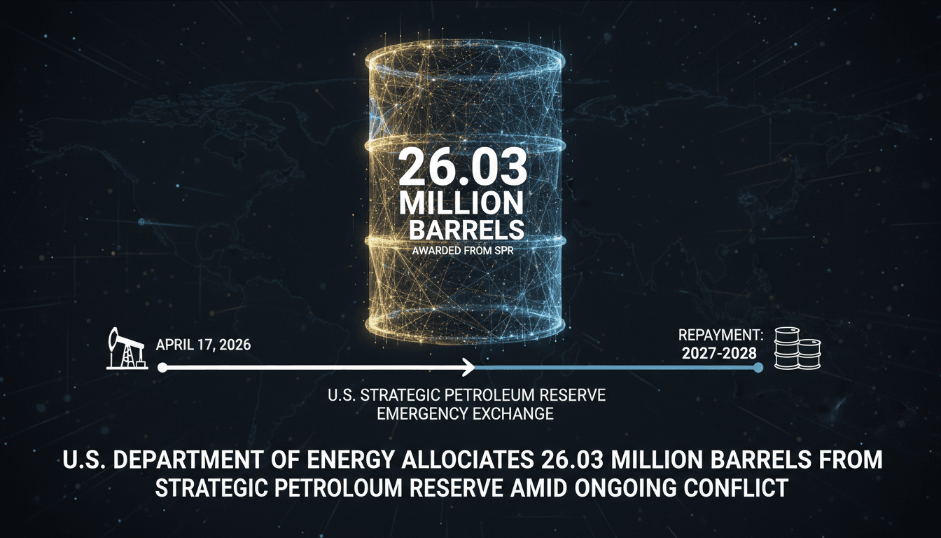 U.S. Department of Energy Allocates 26.03 Million Barrels from Strategic Petroleum Reserve Amid Ongoing Conflict