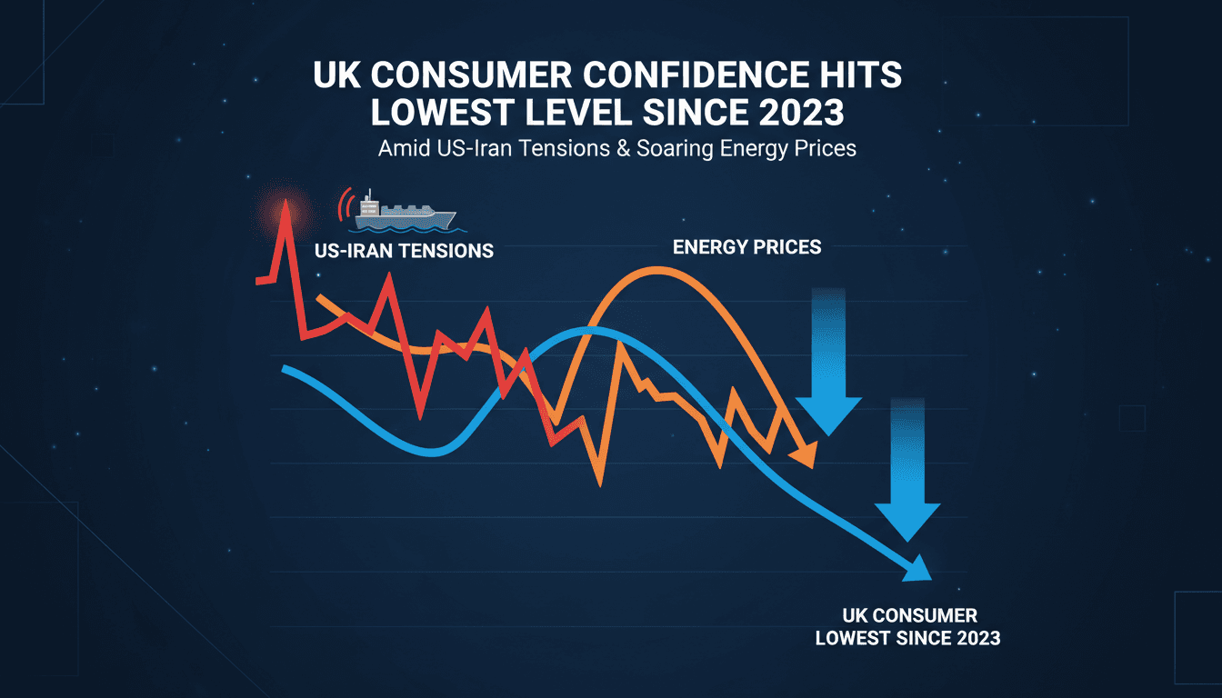 UK Consumer Confidence Hits Lowest Level Since 2023 Amid US-Iran Tensions
