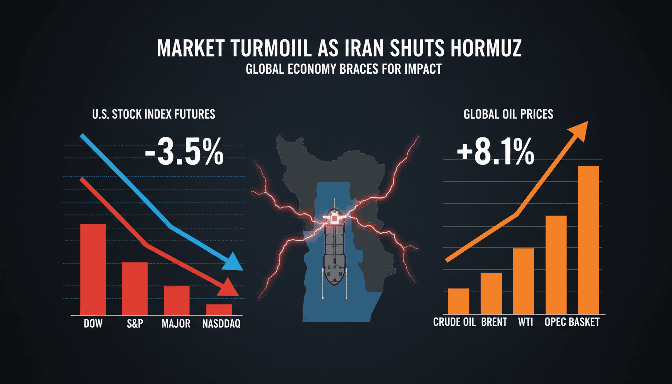U.S. Stock Index Futures Drop as Iran Reinstates Strait of Hormuz Closure