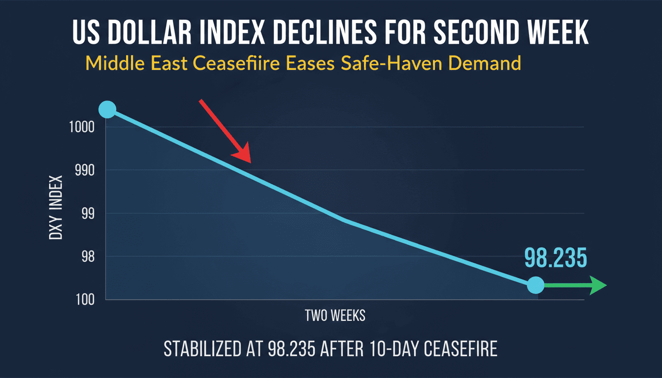 US Dollar Index Declines for Second Week as Middle East Ceasefire Eases Safe-Haven Demand