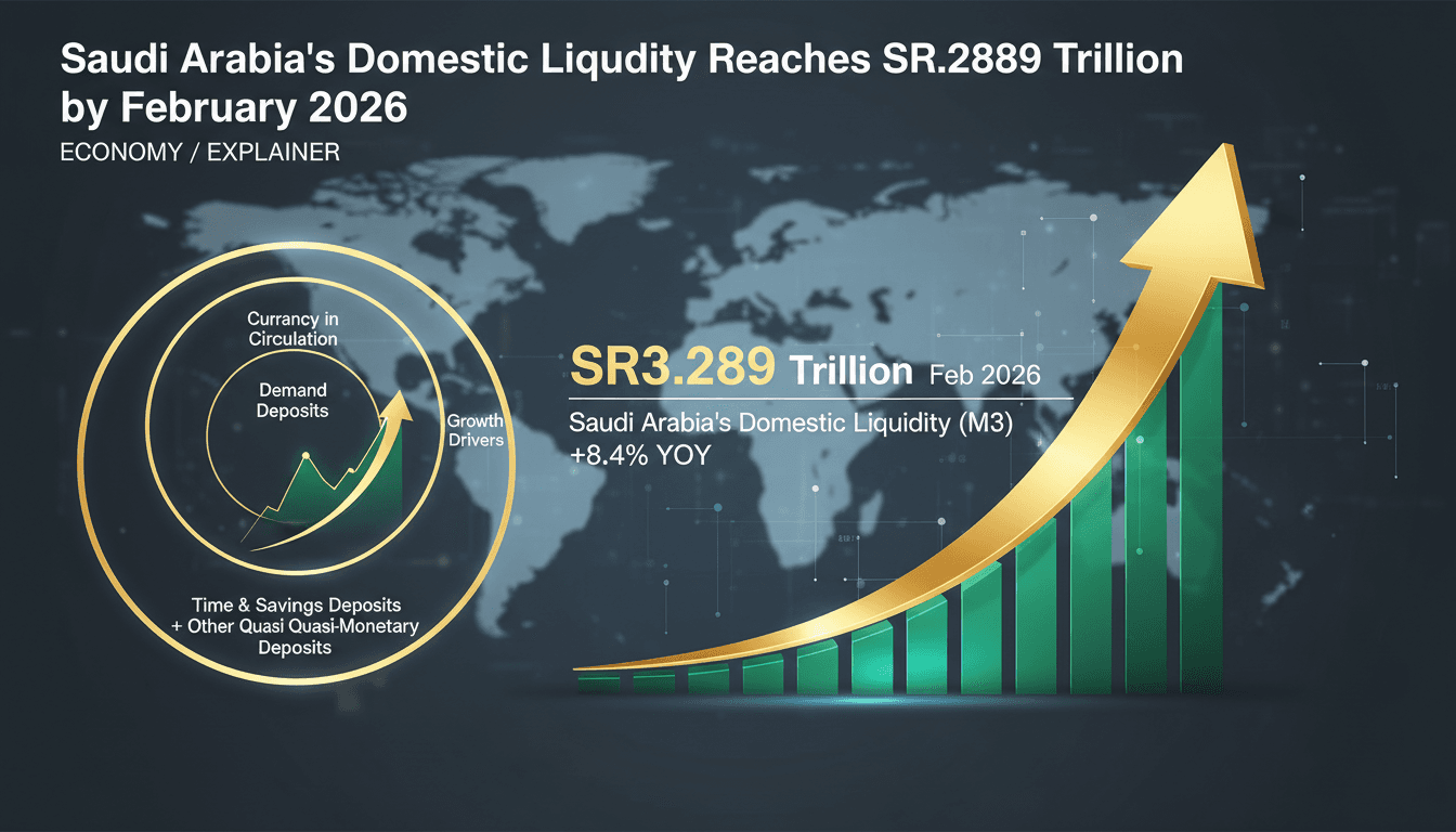 Saudi Arabia's Domestic Liquidity Reaches SR3.289 Trillion by February 2026