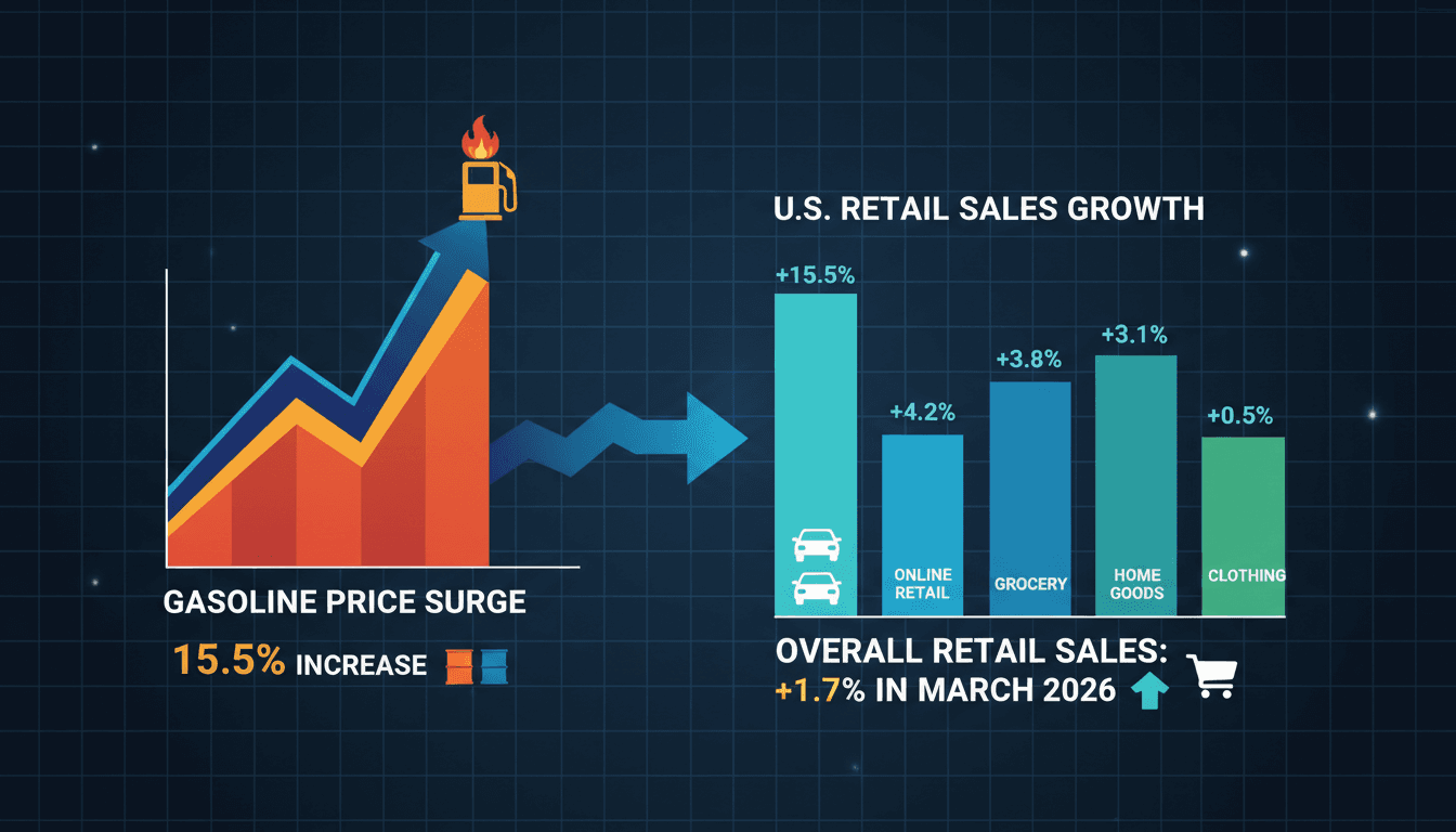 U.S. Retail Sales Rise 1.7 Percent in March 2026 Amid Gasoline Price Surge