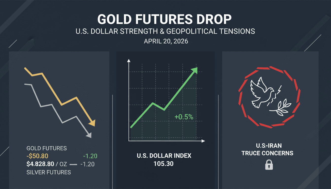 Gold Futures Drop Amid U.S. Dollar Strength and U.S.-Iran Truce Concerns