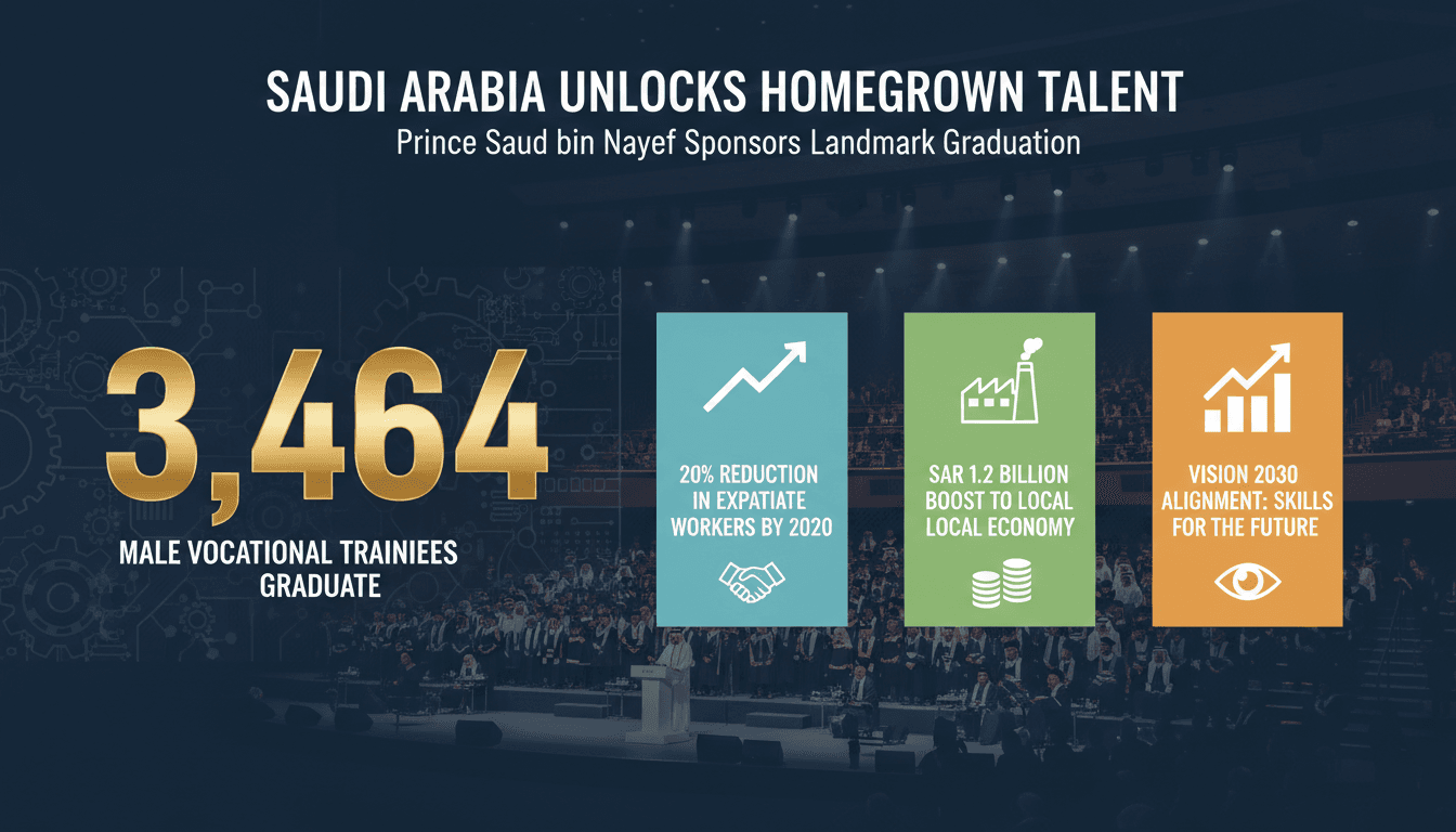 Prince Saud bin Nayef sponsors graduation of 3,464 male vocational trainees in Saudi Arabia
