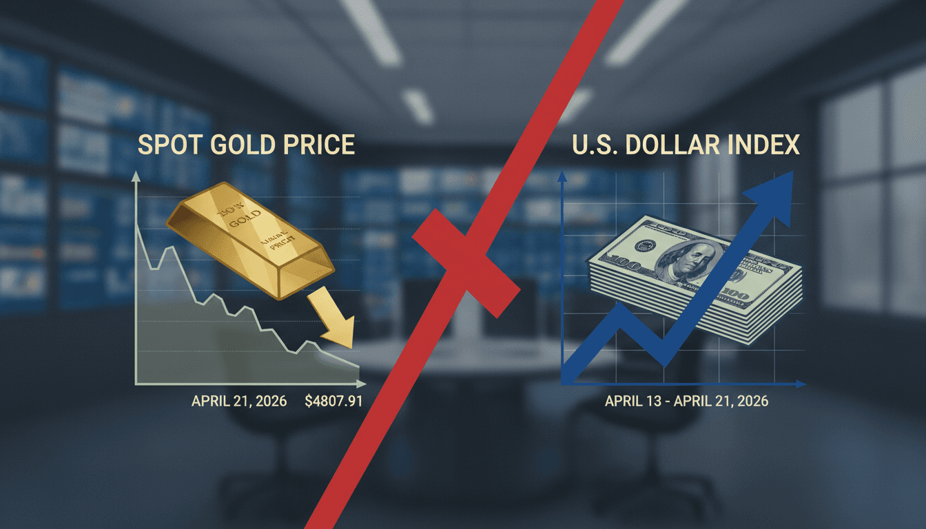 Spot Gold Prices Hit One-Week Low Amid U.S. Dollar Strength