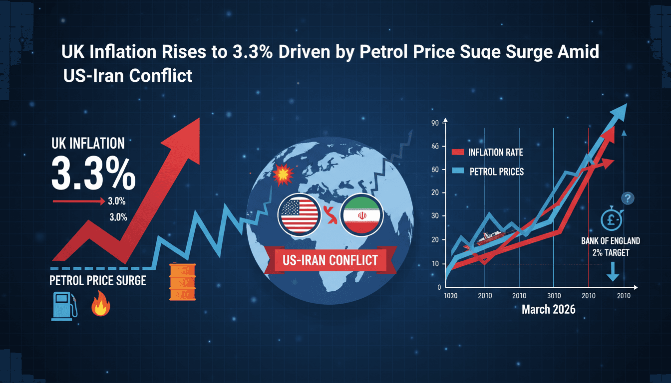 UK Inflation Rises to 3.3% Driven by Petrol Price Surge Amid US-Iran Conflict