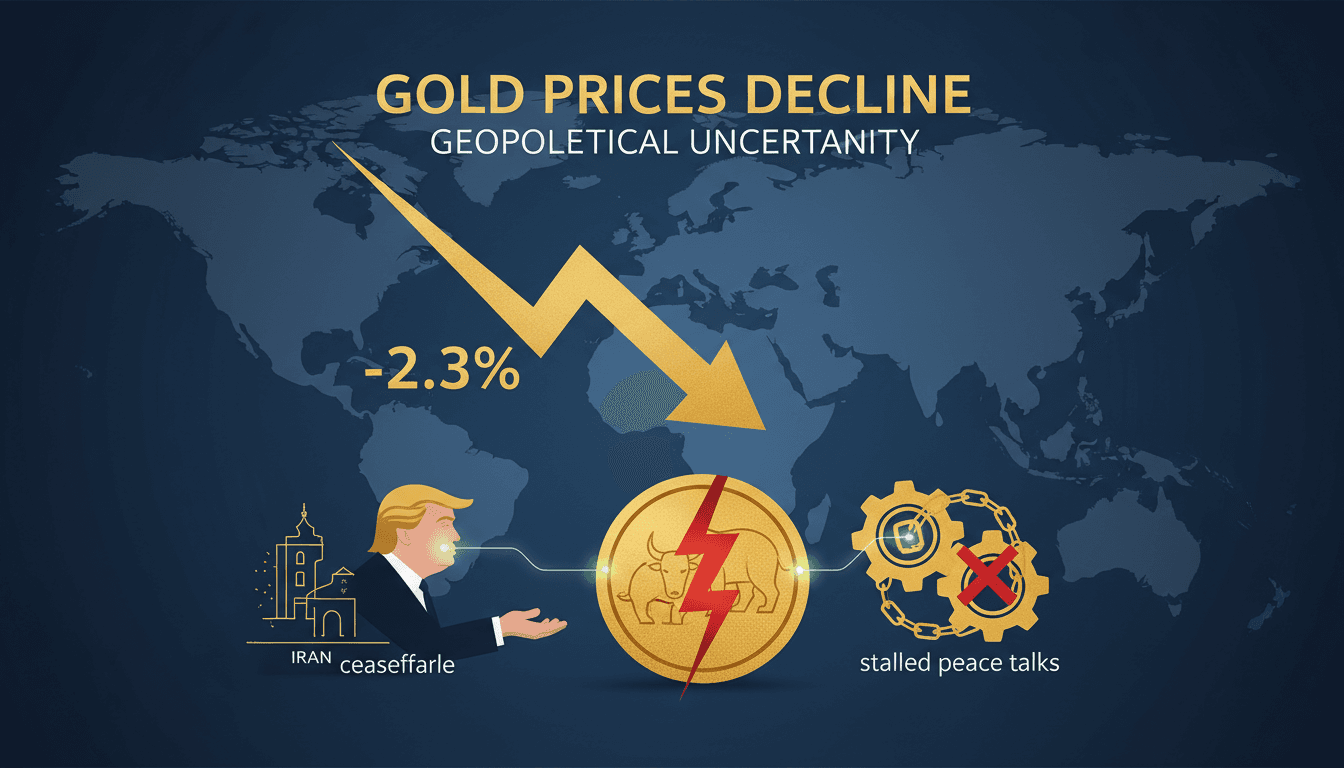 Gold prices decline as Trump extends Iran ceasefire amid stalled peace talks