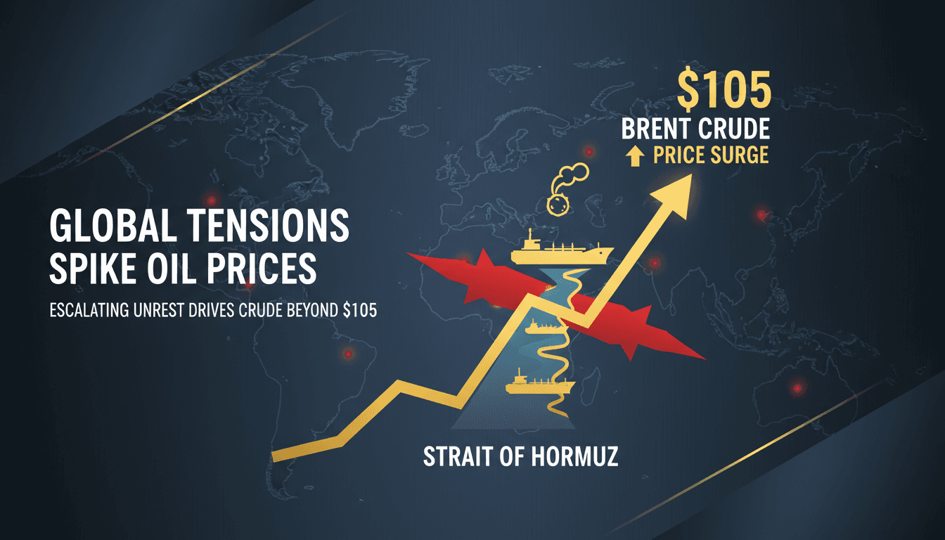 Brent crude oil prices exceed $105 amid escalating tensions in the Strait of Hormuz
