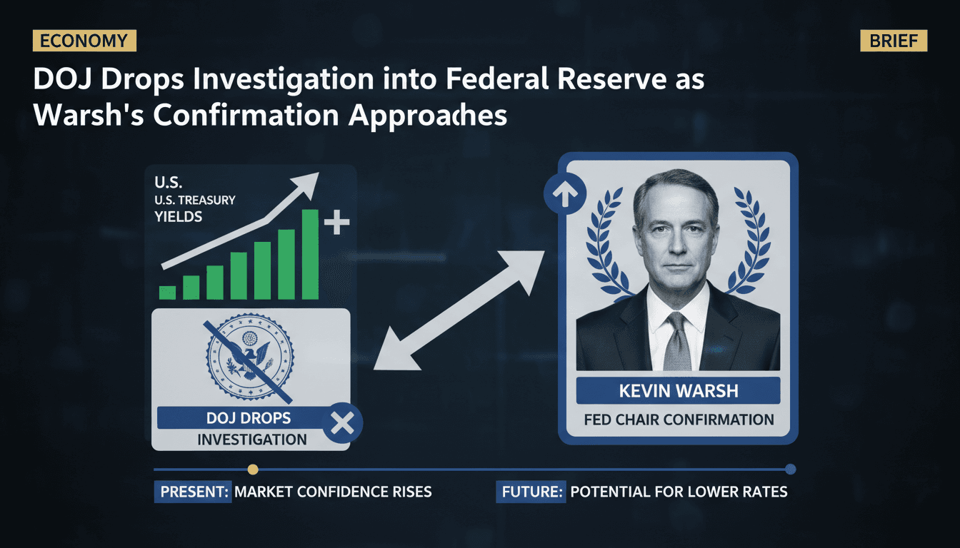 DOJ Drops Investigation into Federal Reserve as Warsh's Confirmation Approaches
