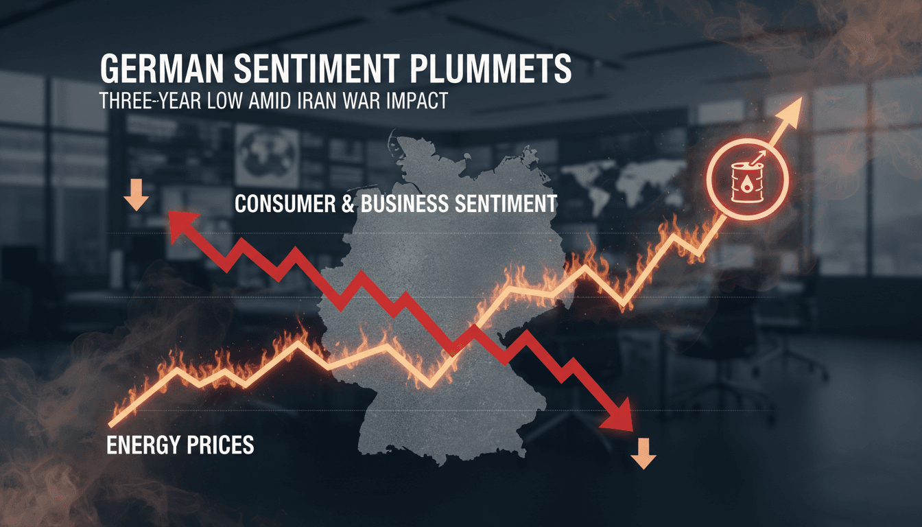 German consumer and business sentiment hits three-year low amid Iran war impact