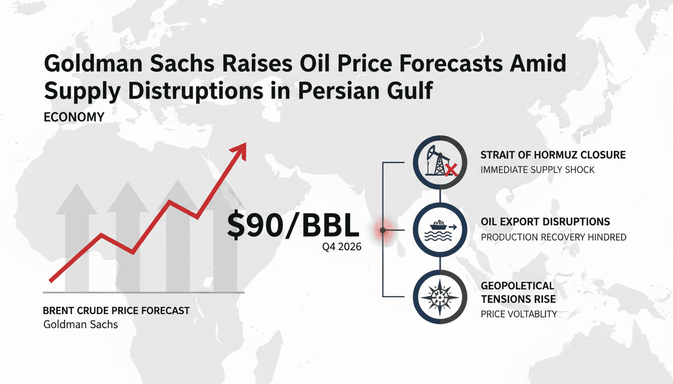 Goldman Sachs Raises Oil Price Forecasts Amid Supply Disruptions in Persian Gulf
