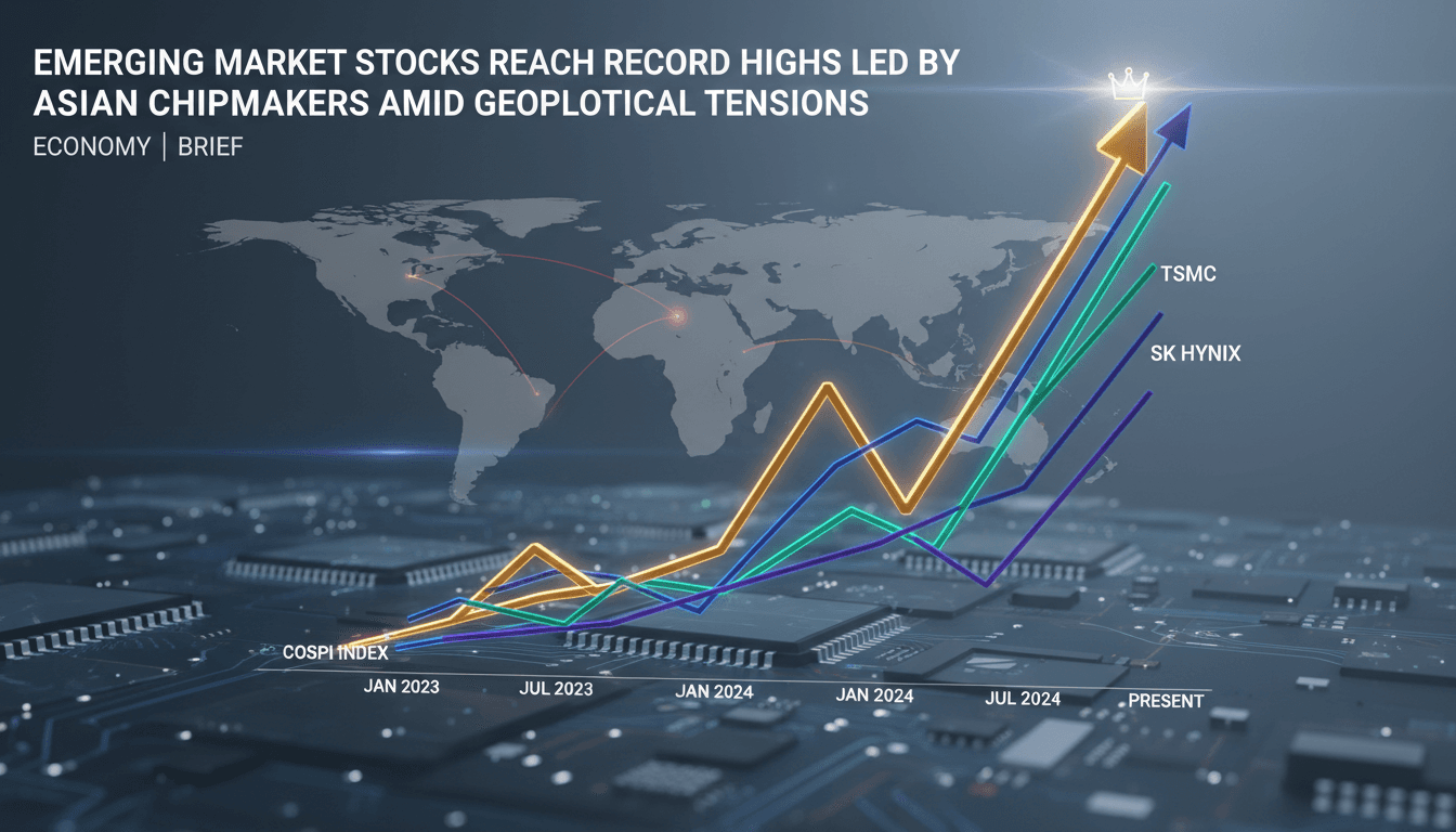Emerging market stocks reach record highs led by Asian chipmakers amid geopolitical tensions